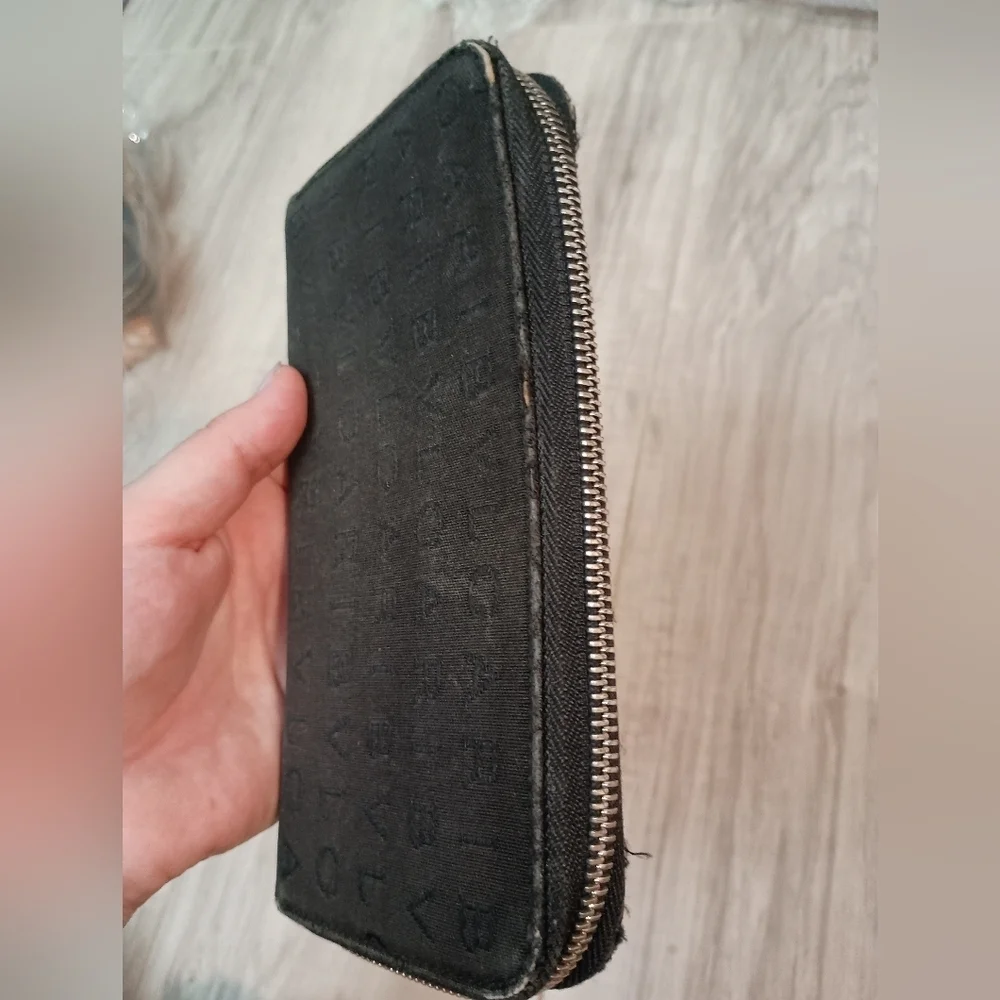 BVLGARI's Logo Mania Canvas Zip Around Long Wallet Black